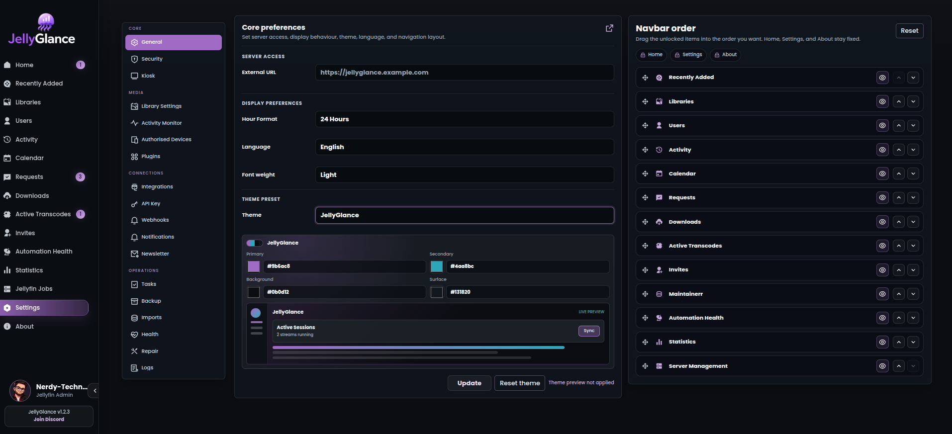 General settings